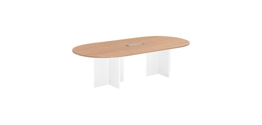 Table de réunion modulable avec extension Excellens L 260 X P 120 cm pieds croix plein bois