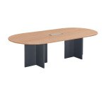 Table de réunion modulable avec extension Excellens L 260 X P 120 cm pieds croix plein bois