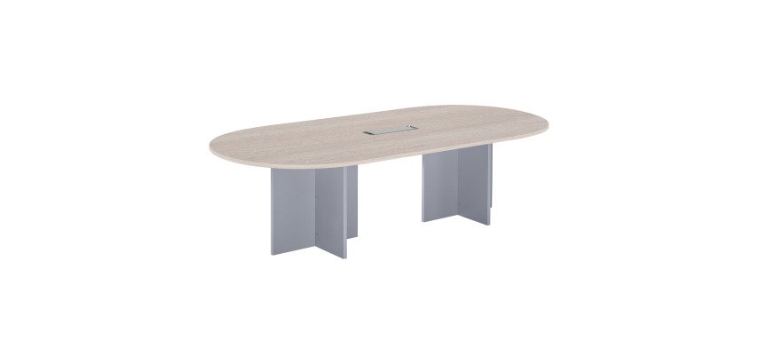 Table de réunion modulable avec extension Excellens L 260 X P 120 cm pieds croix plein bois