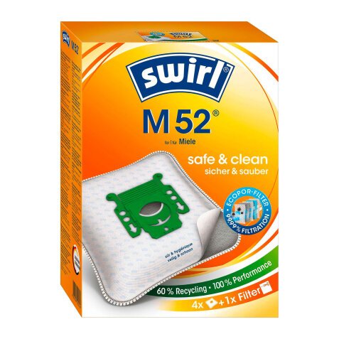 Sac d'aspirateur M 52, avec filtre MicroporPlus - Lot de 4