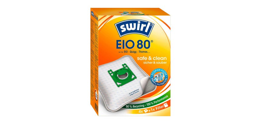 Sac d'aspirateur EIO 80, avec filtre MicroporPlus - Lot de 4
