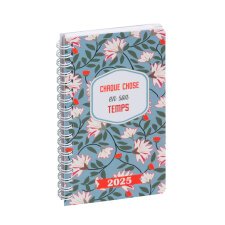 Agenda de bureau Lady 16S spiralé Dodo & Cath 9 x 16 cm - année 2025 motif Temps