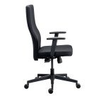 Chaise de bureau ergonomique TEAM PLUS, tissu, avec accoudoirs 1D, mécanisme synchrone, pieds noirs