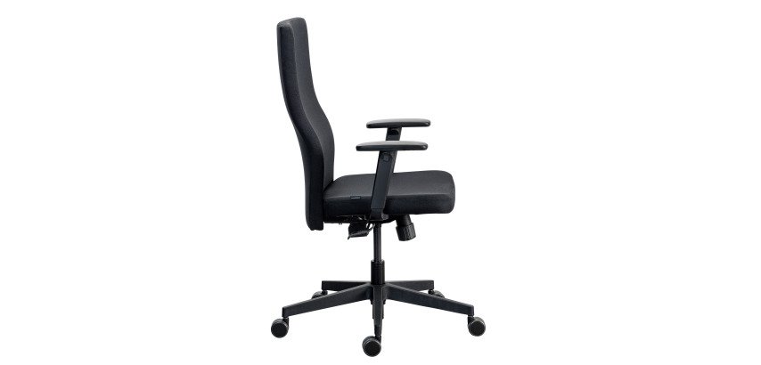 Bürostuhl ergonomisch TEAM PLUS, Stoff, mit 1D-Armlehnen, Synchronmechanik, schwarze Beine