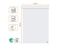 Bloc de papel cartón 50 hojas blancas premium lisas/cuadriculadas Nobo 60 x 85 cm