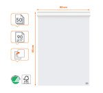 Bloc paperboard 50 feuilles blanches premium unies/quadrillées Nobo 60 x 85 cm