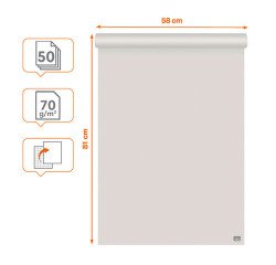 Bloc de papel cartón 50 hojas blancas recicladas premium lisas/cuadriculadas Nobo 58 x 81 cm