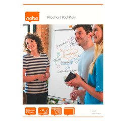 Bloc de papel cartón de 40 hojas blancas lisas Nobo 58 x 81 cm.