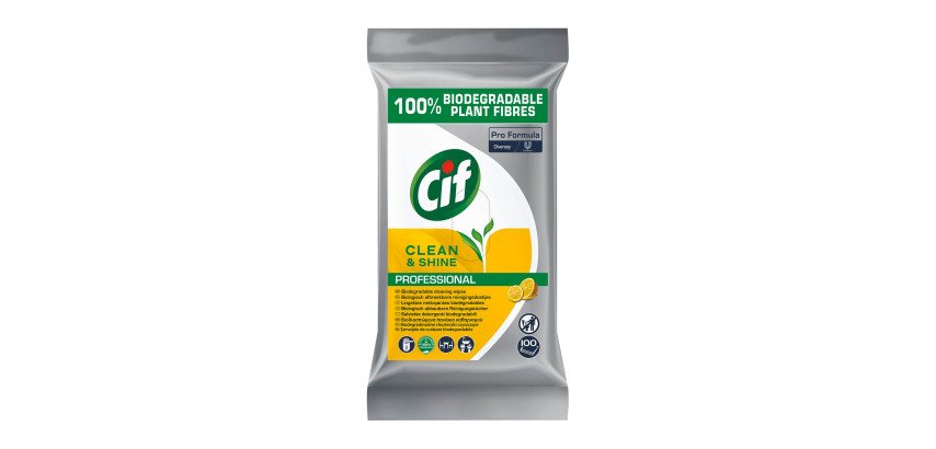 Lingettes nettoyantes CIF Multi Clean&Shine - Paquet de 100 pièces