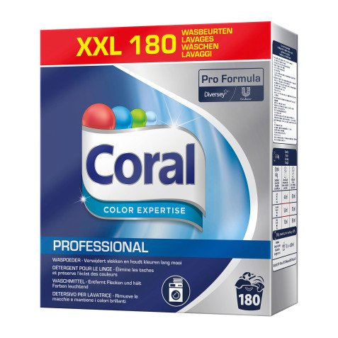 Coral color expertise lessive poudre - Boîte de 180 doses