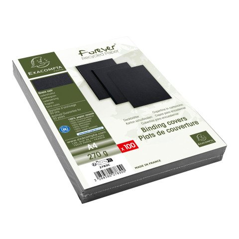 Cubiertas para encuadernar A4 270 g simil cuero de Exacompta color negro