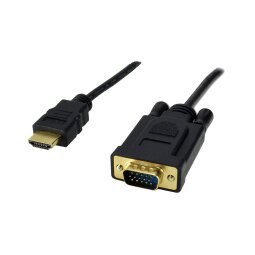 MCL MC287-1.5M câble vidéo et adaptateur 1,5 m HDMI Type A (Standard) VGA (D-Sub) Noir