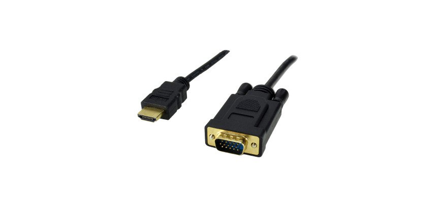 MCL MC287-1.5M câble vidéo et adaptateur HDMI Type A (Standard) VGA (D-Sub) 1,5 m noir