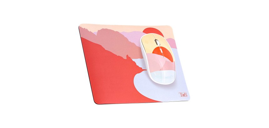 Pack de alfombrilla y ratón inalámbrico TnB ATARDECER COSTA