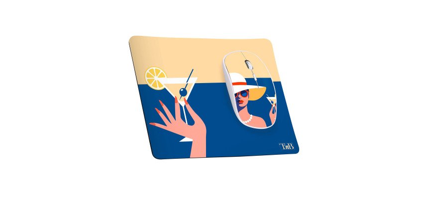 Pack de alfombrilla y ratón inalámbrico TnB COCKTAIL