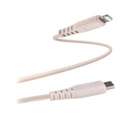 Cable USB-C / Lightning Ecológico de TnB de 1,5 m 45% reciclado de fibras vegetales - carga rápida. Color arena