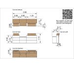 Banque d'accueil droite L 280 x P 83 cm Quadri chêne