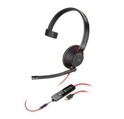 Auricular con cable Poly Blackwire BW 5210 monoaural USB-C / USB-A / Jack 3,5mm
