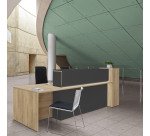 Banque d'accueil droite L 322 x P 85 cm avec rangement et lumière LED Well