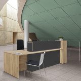 Banque d'accueil droite L 322 cm avec rangements et lumière LED - Zoom