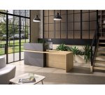 Banque d'accueil droite Well L 240 x P 85 cm avec éclairage LED