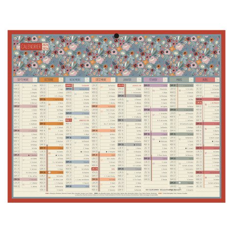 Calendrier bancaire 16 mois mini format 21 X 26,5 cm