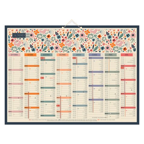 Calendrier bancaire 16 mois 40,5 X 55 cm