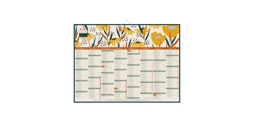 16-month bank calendar 40.5 X 55 cm