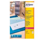 Etiquette adresse laser 99,1 x 38,1 mm Avery L7563-25 transparente - Pochette de 350