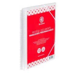 Documentenbeschermer met spiraalbinding BRUNEAU doorzichtig polypropyleen A4 60 hoesjes - 120 zichten