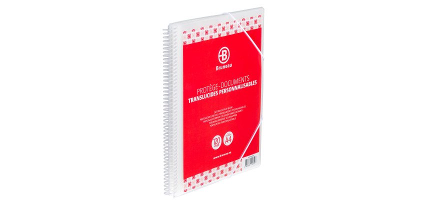 Documentenbeschermer met spiraalbinding BRUNEAU doorzichtig polypropyleen A4 60 hoesjes - 120 zichten