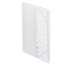 Plastic folder Bruneau with 12 divisions A4 - assorted colors