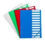 Trieur plastique Bruneau à rabats 12 divisions A4 - couleurs assorties