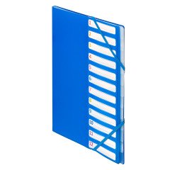 Trieur plastique Bruneau à rabats 12 divisions A4 - couleurs assorties