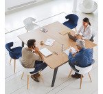 Pôle 2 bureaux chêne clair L 180 x 163 cm - Exprim