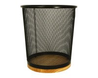 Papelera de metal y madera Pierre-Henry de 17 L