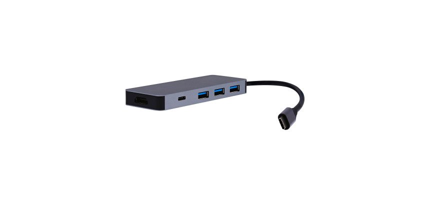 Hub Concentrador TnB iClick 6 en 1 USB tipo C (HDMI, USB-A, USB-C)
