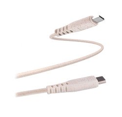 Cable USB-C Ecológico de TnB de 1,5 m 45% reciclado de fibras vegetales - carga rápida. Color arena
