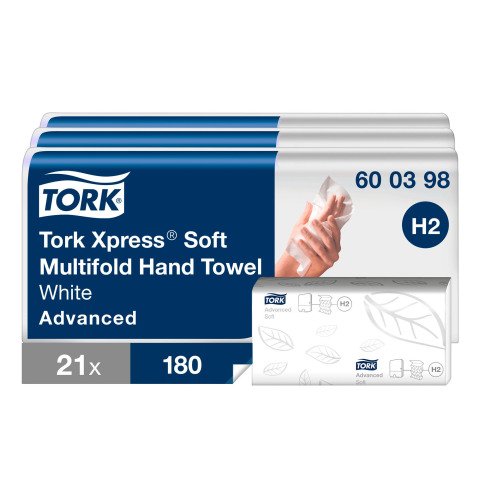 Secamanos plegado en W Tork Advanced suave - Caja de 3780