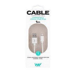 Cable Usb A/Lightning 1m TnB Way Blanco