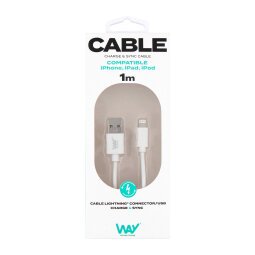 Cable Usb A/Lightning 1m TnB Way Blanco