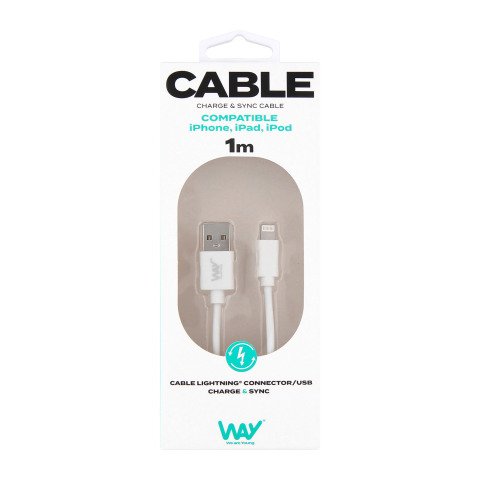 Cable Usb A/Lightning 1m TnB Way Blanco