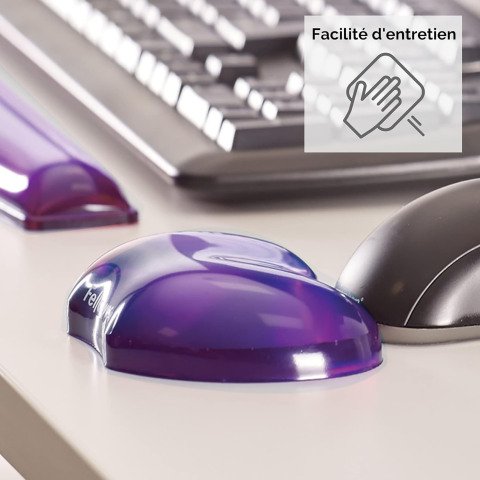 Reposamuñecas para ratón de gel Fellowes Crystal Violeta