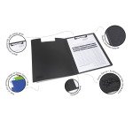 porte-bloc à rabat A4 noir - lot de 4