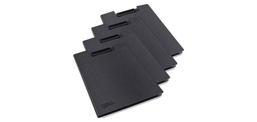 porte-bloc à rabat A4 noir - lot de 4