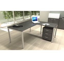 Scrivania operativa con gamba metallica a ponte Team Work p 80 x h 74,5 cm