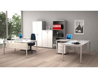 Scrivania operativa con gamba metallica a ponte Team Work p 80 x h 74,5 cm