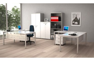 Team Work metal bridge leg desk, 80 x 74.5 cm high