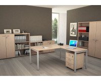 Team Work metal bridge leg desk, 80 x 74.5 cm high