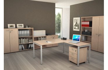 Scrivania operativa con gamba metallica a ponte Team Work p 80 x h 74,5 cm